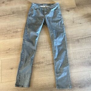 Rock & Republic Berlin Women Low Rise Skinny Stretch Silver Gray Pants Size‎ 4